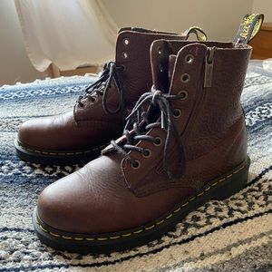 Textured Dark Brown Dr. Martens